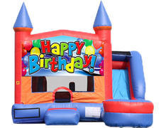 6-in-1 Castle Combo with Slide (Wet) - Happy Birthday 6-in-1 Castle Combo with Slide (Wet) - Happy Birthday